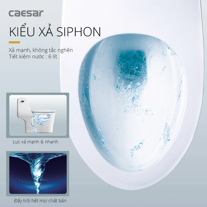 Hình ảnh bàn cầu 1 khối Caesar C1353