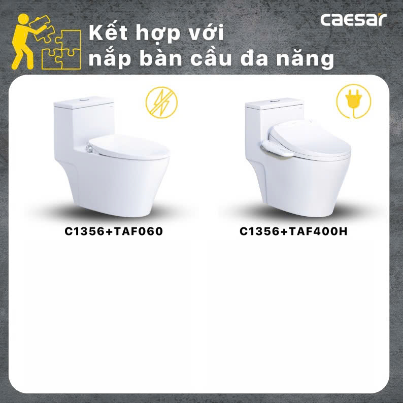 Hình ảnh bàn cầu 1 khối Caesar C1356