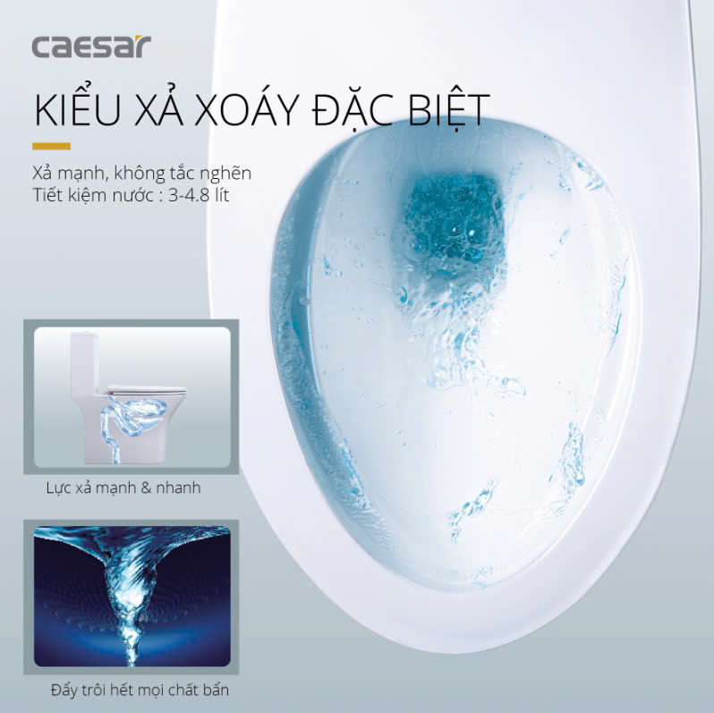 Hình ảnh bàn cầu 1 khối Caesar C1391