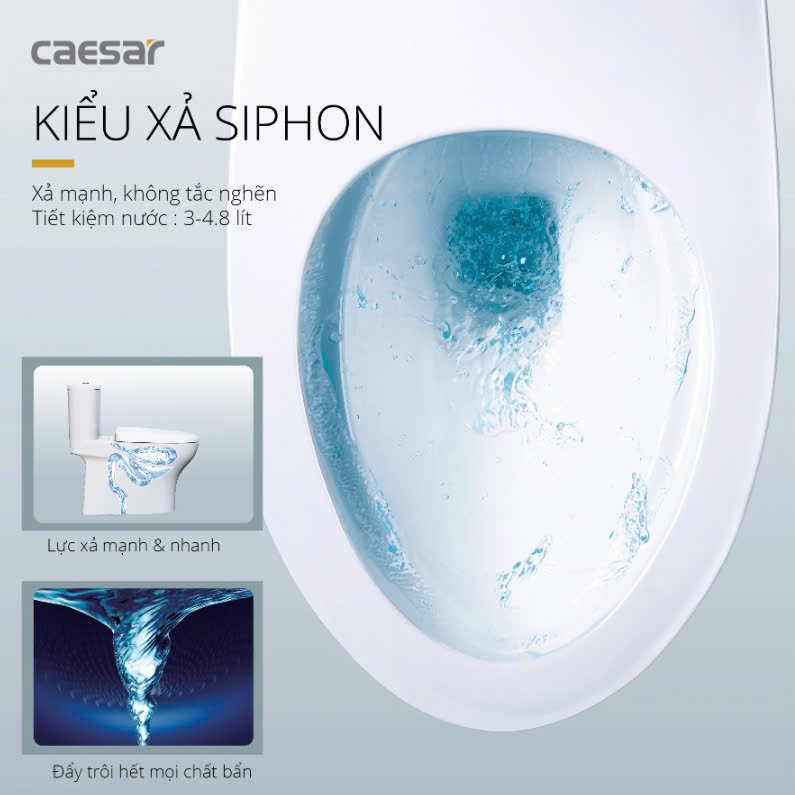 Hình ảnh bàn cầu 1 khối Caesar C1394