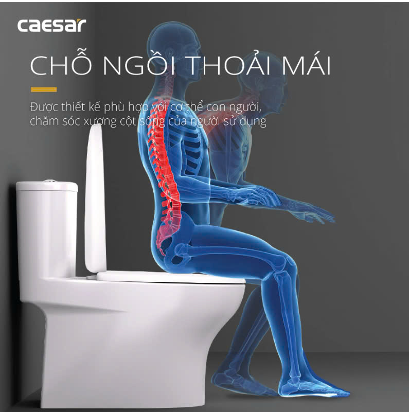 Hình ảnh bàn cầu 1 khối Caesar C1394