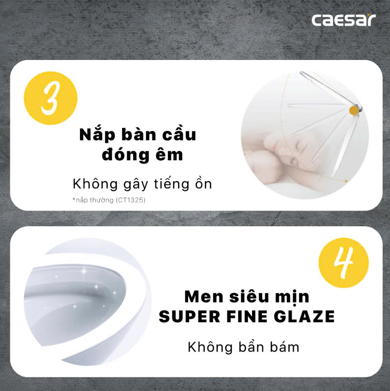 Hình ảnh bàn cầu 2 khối Caesar CT1325