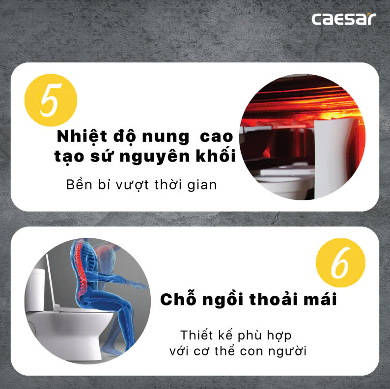 Hình ảnh bàn cầu 2 khối Caesar CT1325