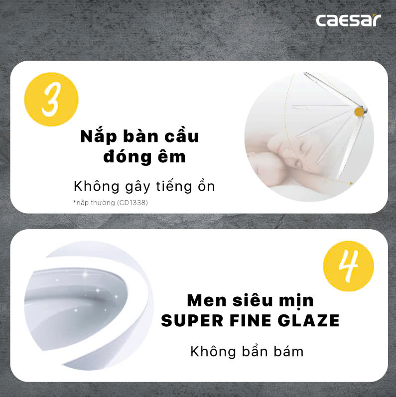 Hình ảnh bàn cầu 2 khối Caesar CT1338