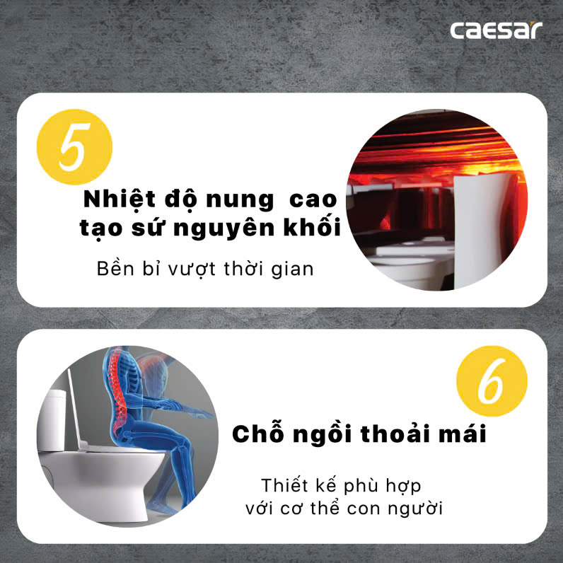 Hình ảnh bàn cầu 2 khối Caesar CT1338