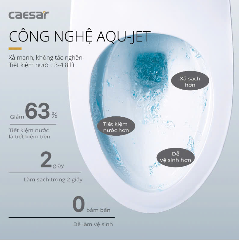 Hình ảnh bàn cầu 2 khối Caesar CD1320
