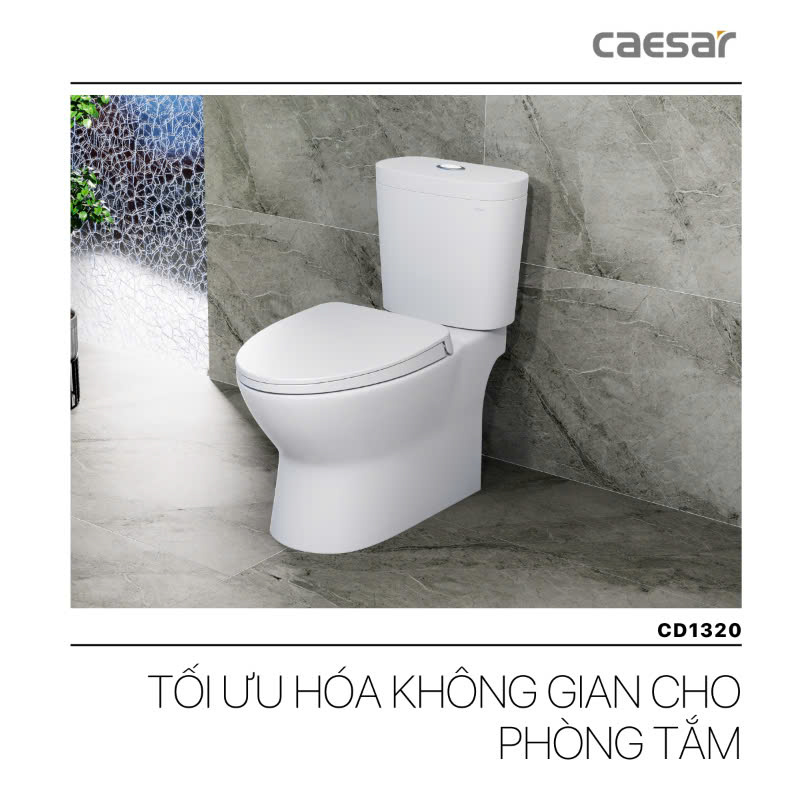 bàn cầu nắp rửa cơ Caesar CD1320 + TAF060