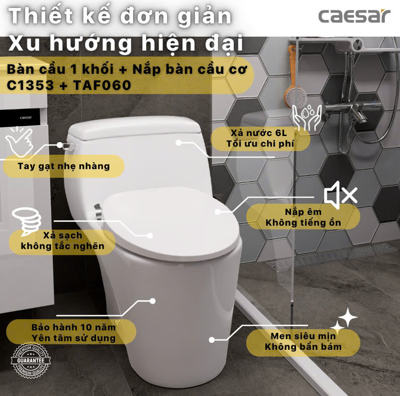 bàn cầu nắp rửa cơ Caesar C1374F + TAF400H