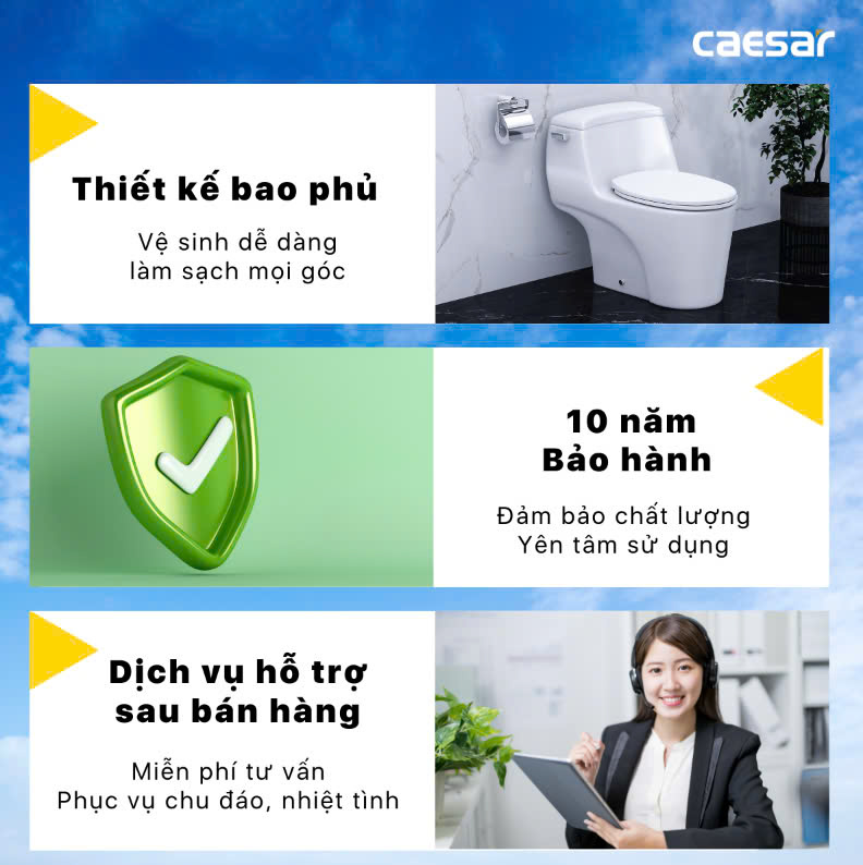 Bàn cầu nắp rửa cơ Caesar C1374F + TAF400H