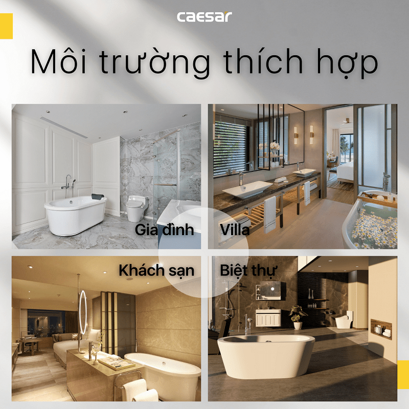 Hình ảnh Bồn Tắm Massage Không Chân Yếm Caesar MT0170