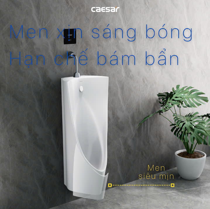 Hình ảnh bồn tiểu nam treo tường Caesar U0235 + A654