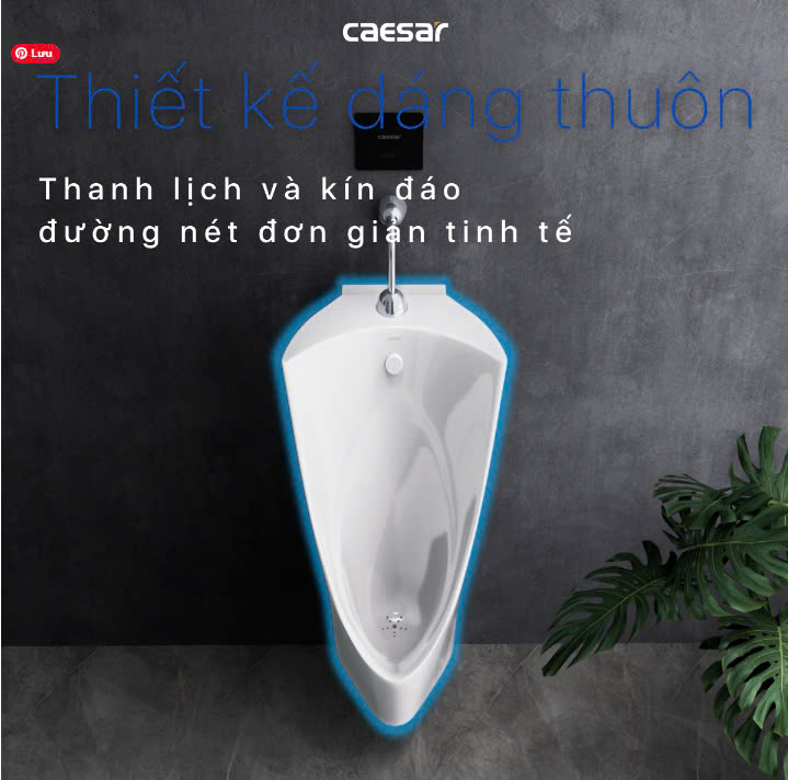 Hình ảnh bồn tiểu nam treo tường Caesar U0235 + A654