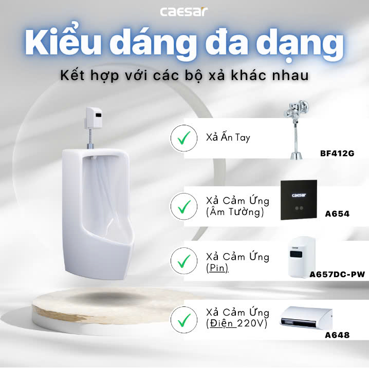 Hình ảnh bồn tiểu nam treo tường Caesar U0282