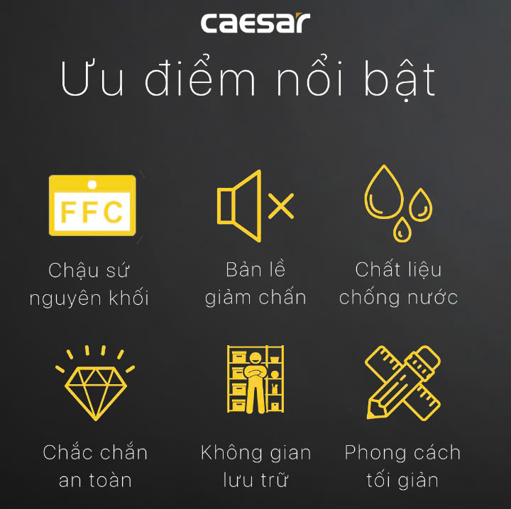 Chậu rửa Lavabo + Tủ treo Caesar LF5024 + EH05024ASV