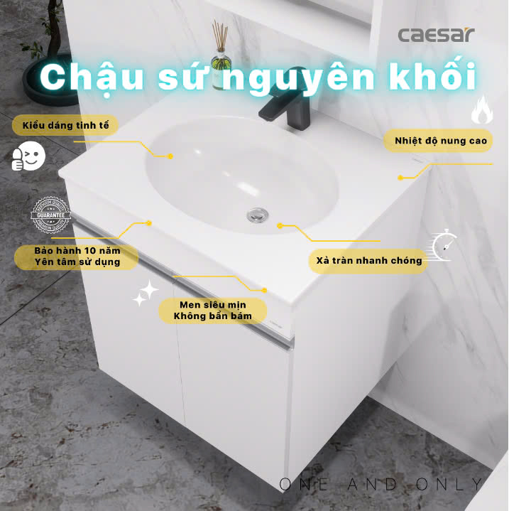 Chậu rửa Lavabo + Tủ treo Caesar LF5024 + EH05024AV