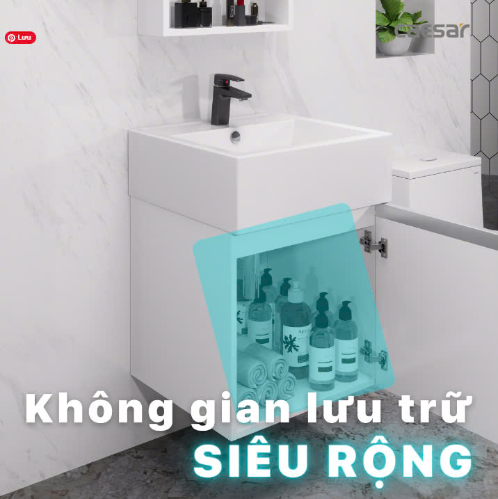 Chậu rửa Lavabo + Tủ treo Caesar LF5236 + EH05236AV