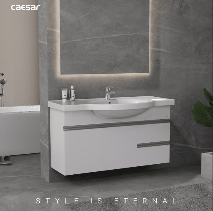 Chậu rửa Lavabo + Tủ treo Caesar LF5324 + EH05324AV