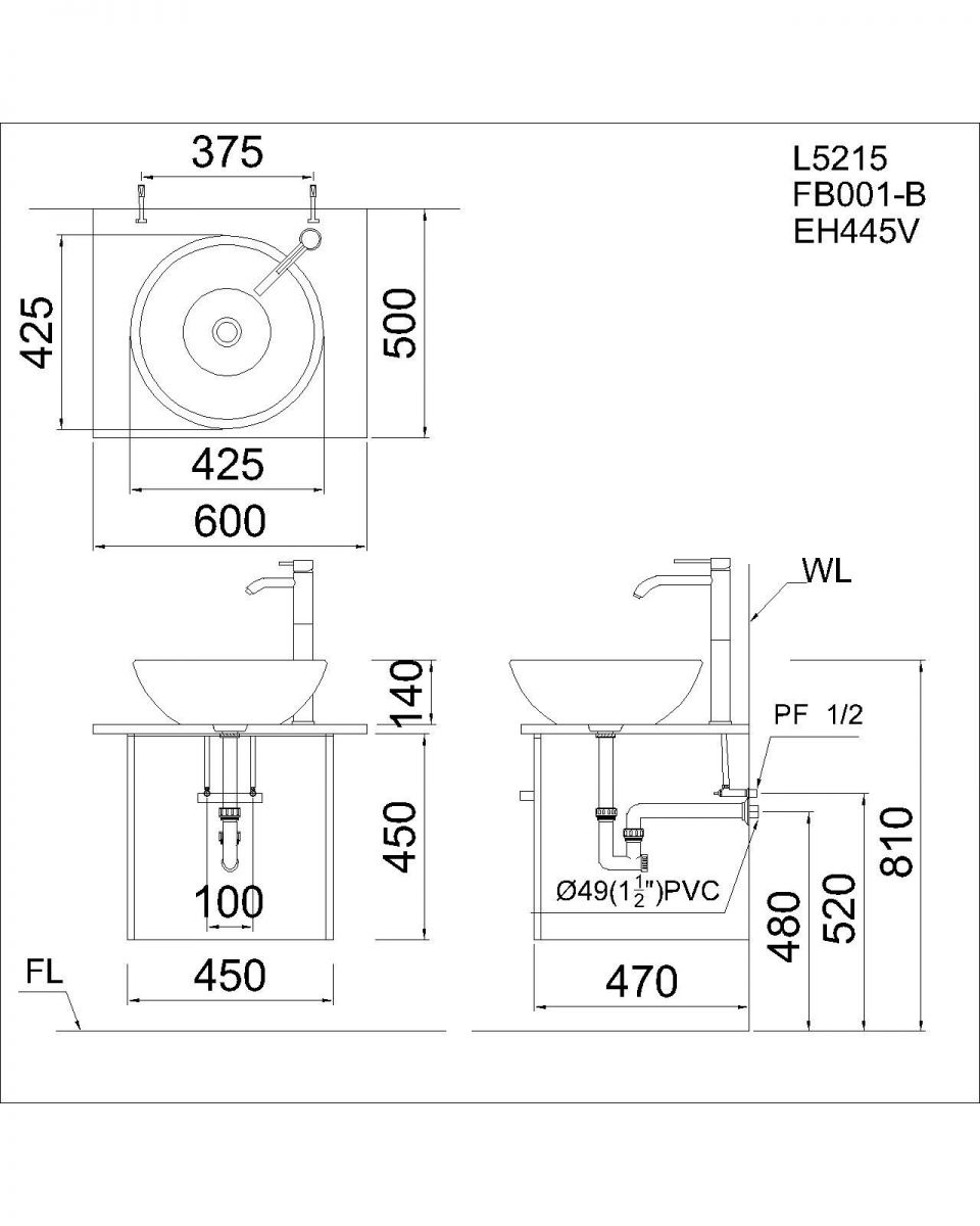 Hình ảnh Chậu rửa Lavabo đặt bàn Caesar L5215