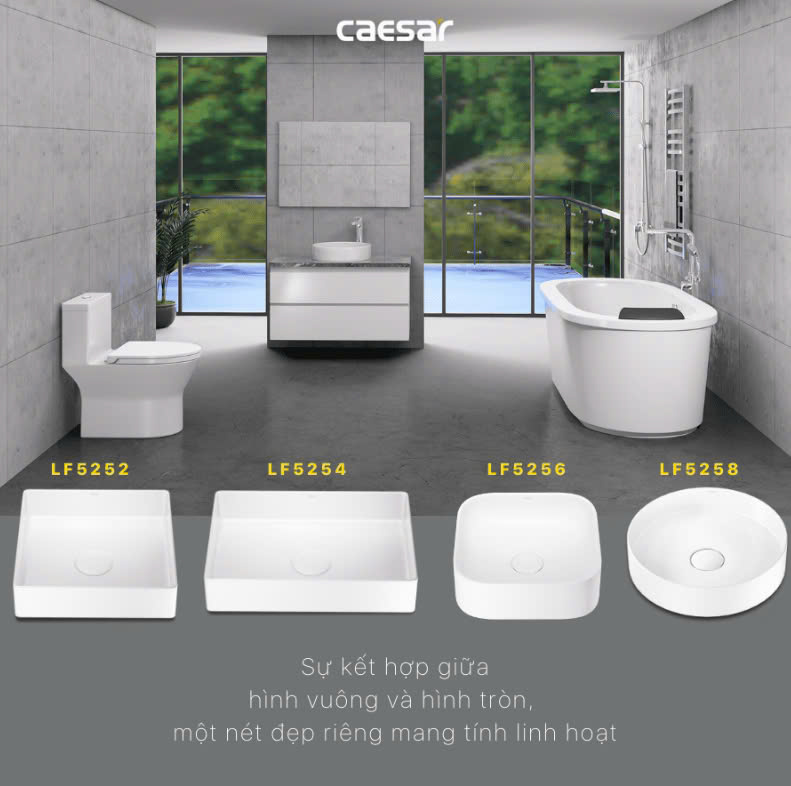 Chậu rửa Lavabo đặt bàn CaesarLF5256