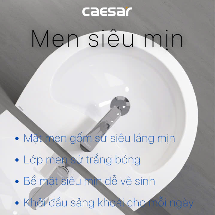 Chậu rửa Lavabo treo tường Caesar L2150 + P2445