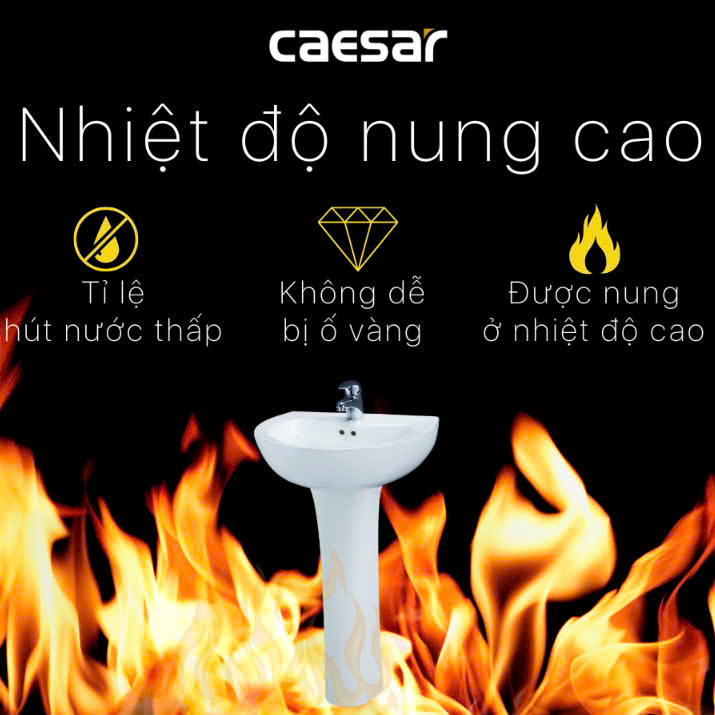Chậu rửa Lavabo treo tường Caesar L2150 + P2445