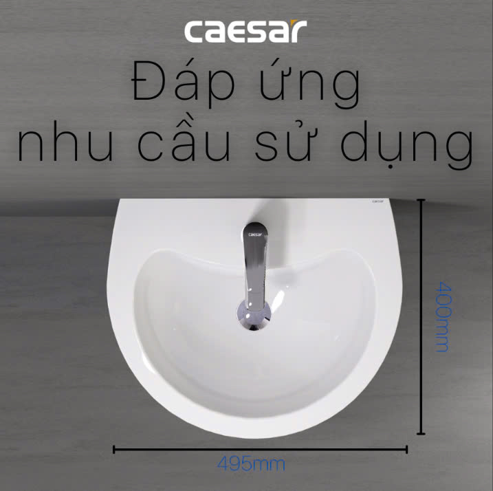 Chậu rửa Lavabo treo tường Caesar L2150 + P2445