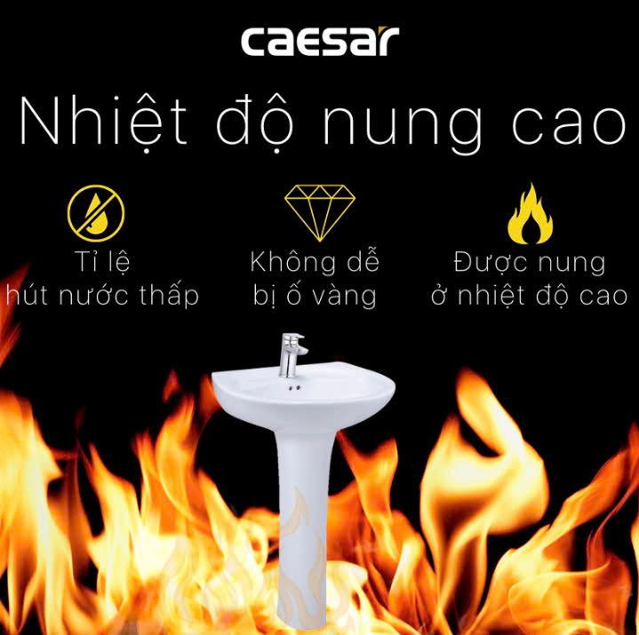 Chậu rửa Lavabo treo tường Caesar L2220 + P2445