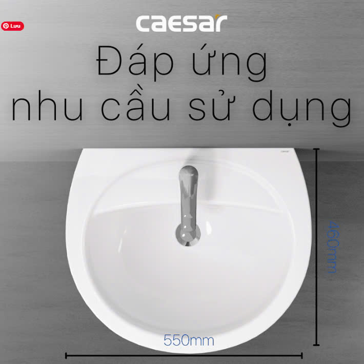 Chậu rửa Lavabo treo tường Caesar L2220 + P2445