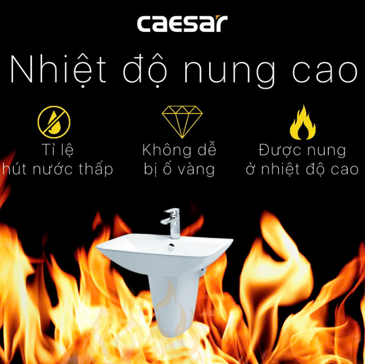 Chậu rửa Lavabo treo tường Caesar L2365 + P2443