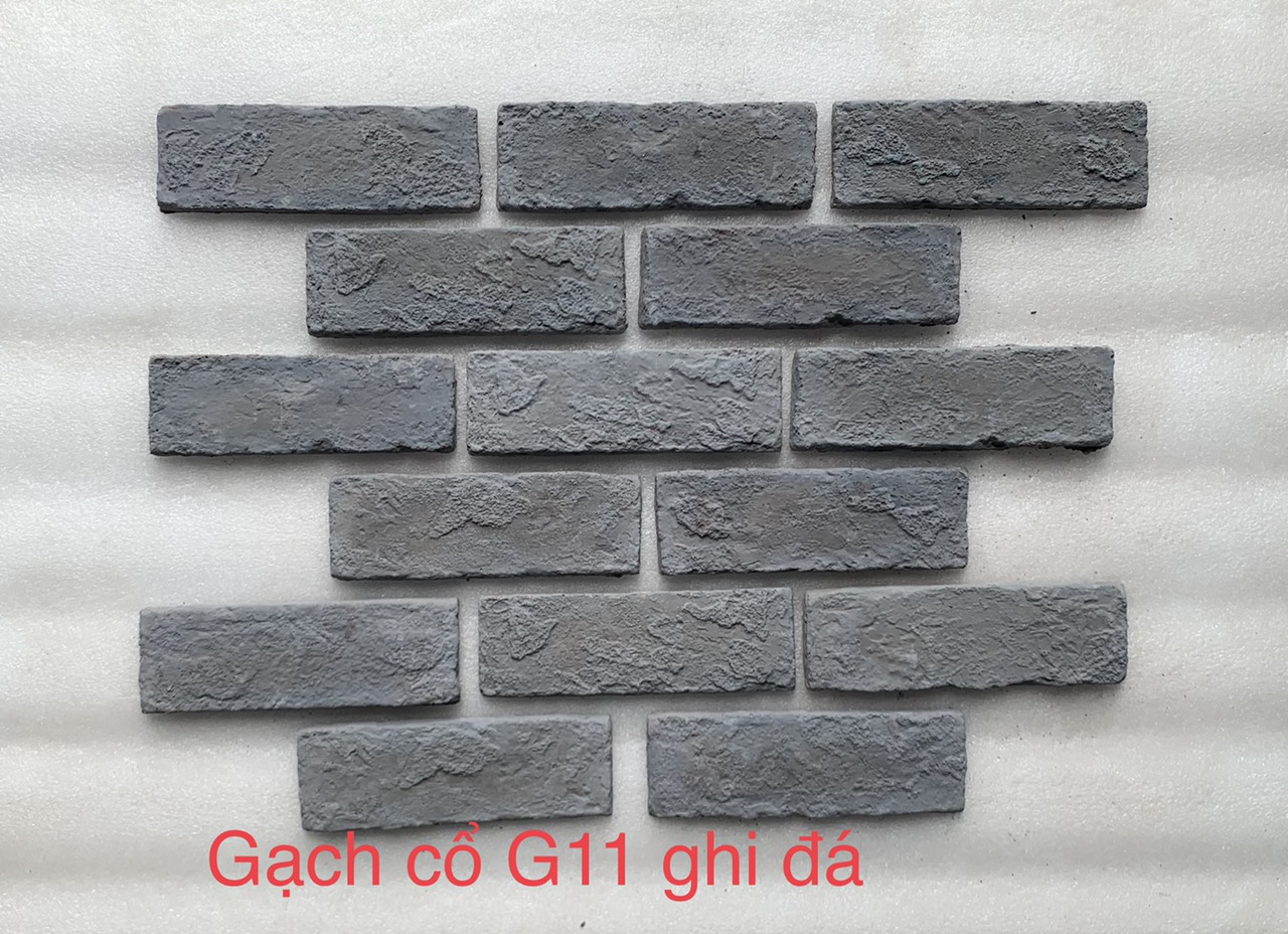 Gạch thẻ giả cổ màu ghi đá Vĩnh Cửu giá rẻ