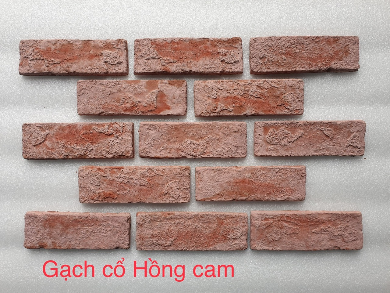 Gạch thẻ giả cổ màu hồng cam Vĩnh Cửu giá rẻ