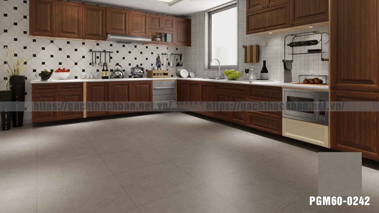 Gạch giả xi măng Thạch Bàn màu xám Thạch Bàn PGM60-0242