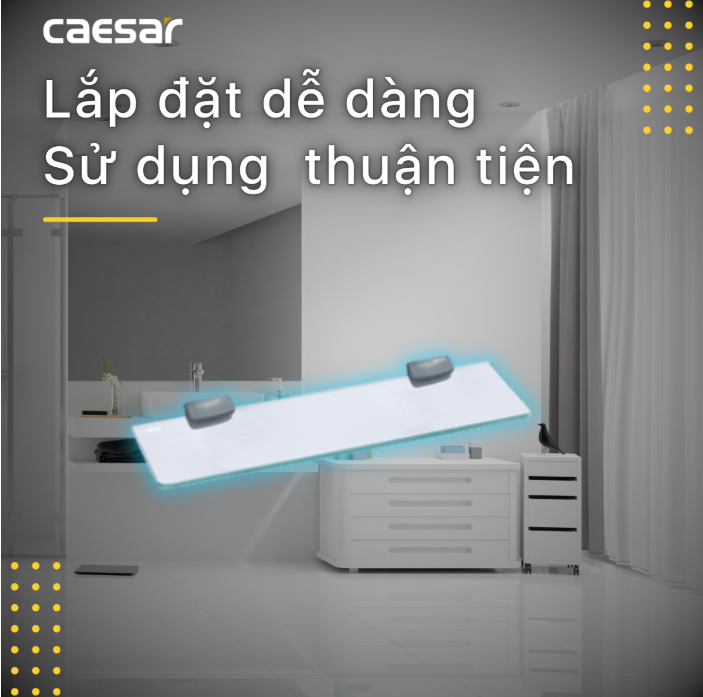 Hình ảnh Gương soi kèm kệ kính phòng tắm Caesar M753V