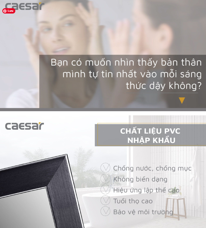 Hình ảnh Gương soi phòng tắm Caesar M803