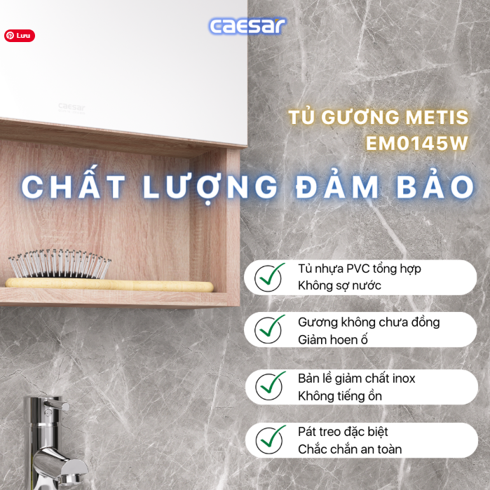 Hình ảnh Tủ gương Caesar EM0145W