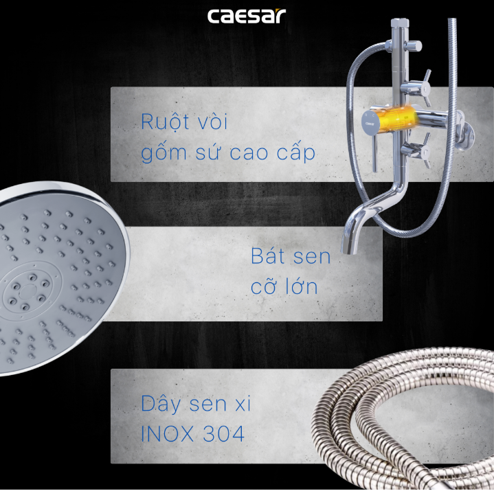 Sen tắm đứng gắn tường Caesar S488C