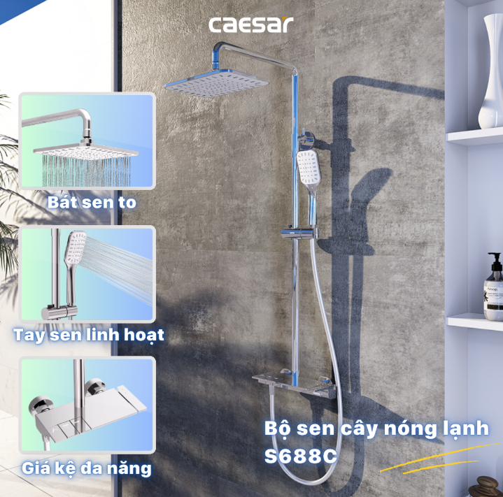 Sen Tắm Cây Nóng Lạnh Caesar S688C