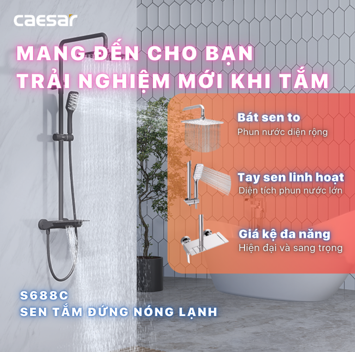 Sen Tắm Cây Nóng Lạnh Caesar S688C