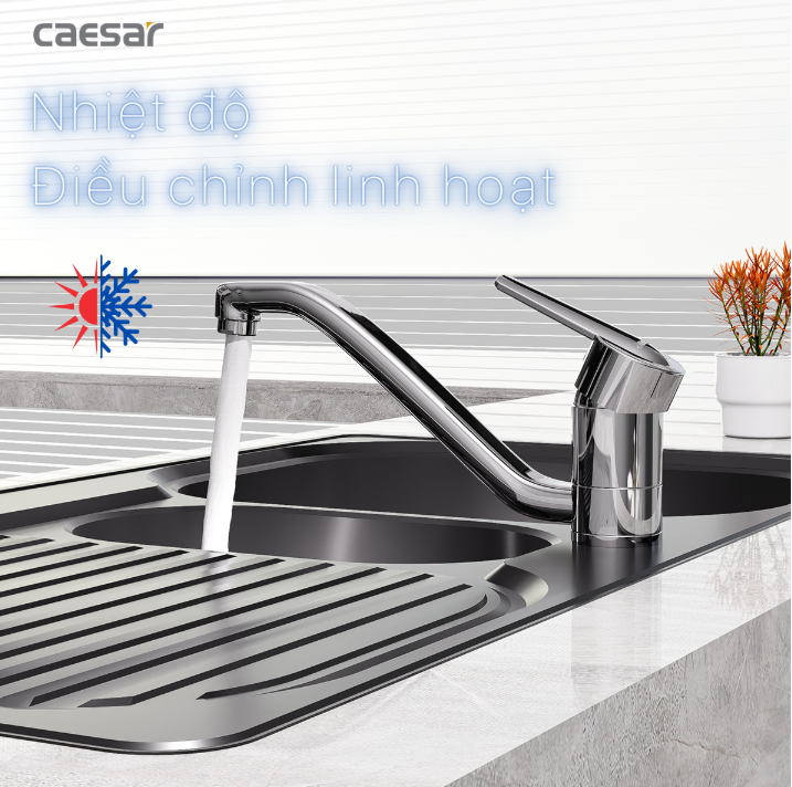 Hình ảnh Vòi Bếp Nóng Lạnh Gắn Chậu Caesar K375C