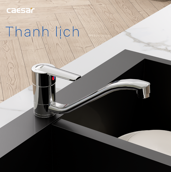 Hình ảnh Vòi Bếp Nóng Lạnh Gắn Chậu Caesar K375C