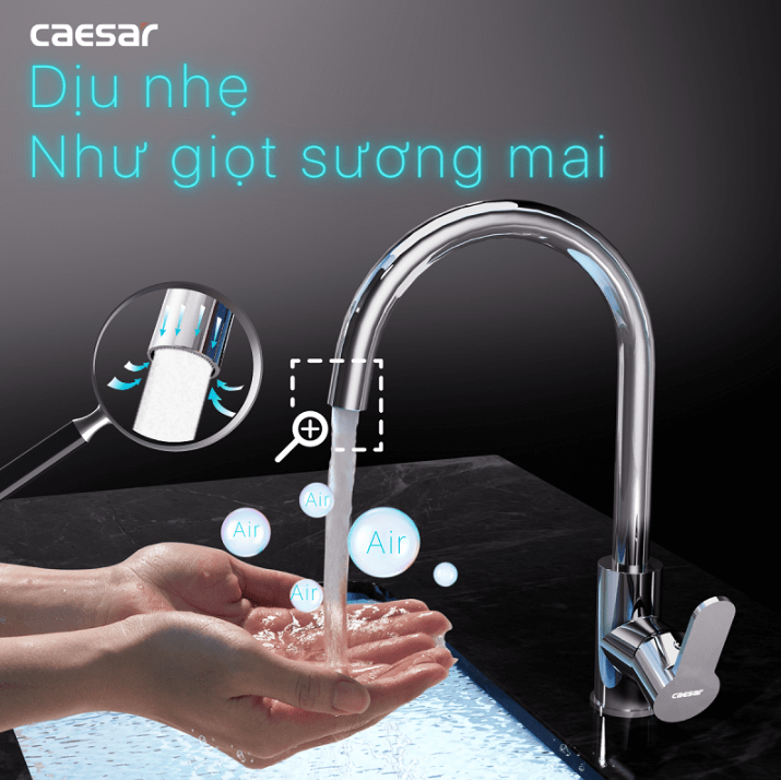 Hình ảnh Vòi Bếp Nóng Lạnh Gắn Chậu Caesar K415C