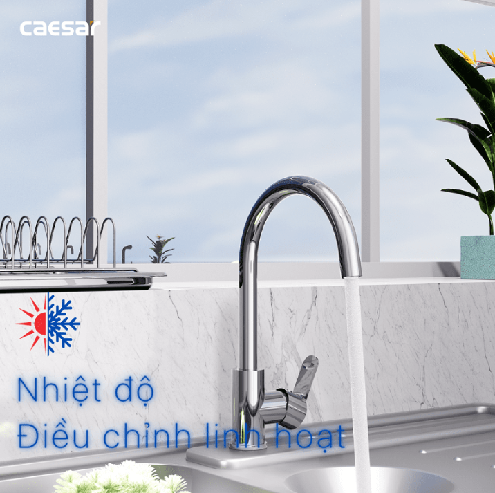 Hình ảnh Vòi Bếp Nóng Lạnh Gắn Chậu Caesar K415C