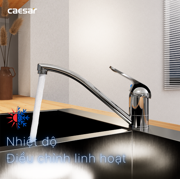 Hình ảnh Vòi Bếp Nóng Lạnh Gắn Chậu Caesar K511C