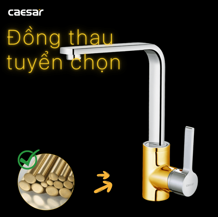 Hình ảnh Vòi Bếp Nóng Lạnh Gắn Chậu Caesar K665C