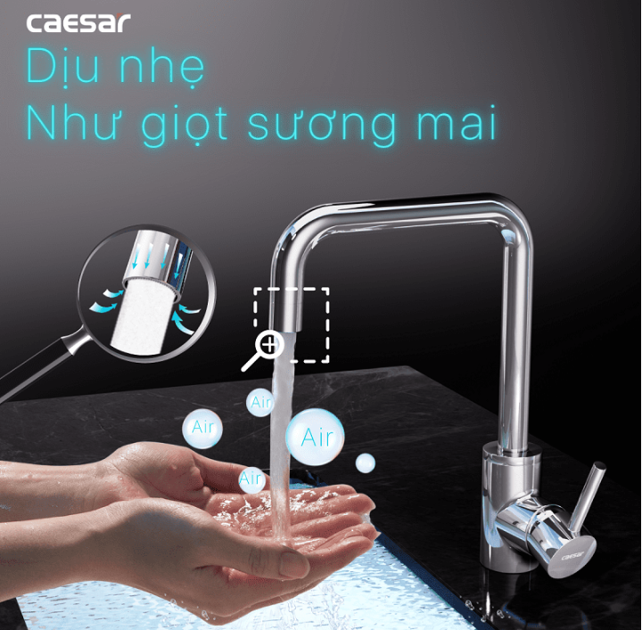 Hình ảnh Vòi Bếp Nóng Lạnh Gắn Chậu Caesar K685C