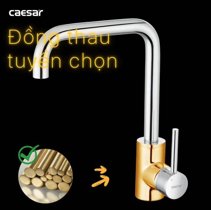 Hình ảnh Vòi Bếp Nóng Lạnh Gắn Chậu Caesar K685C