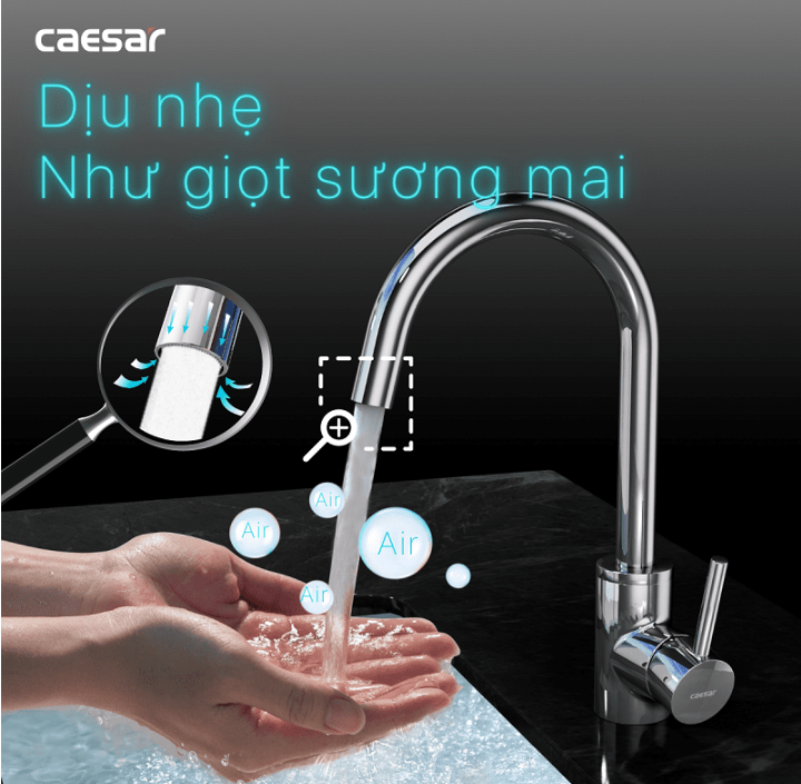 Hình ảnh Vòi Bếp Nóng Lạnh Gắn Chậu Caesar K695C