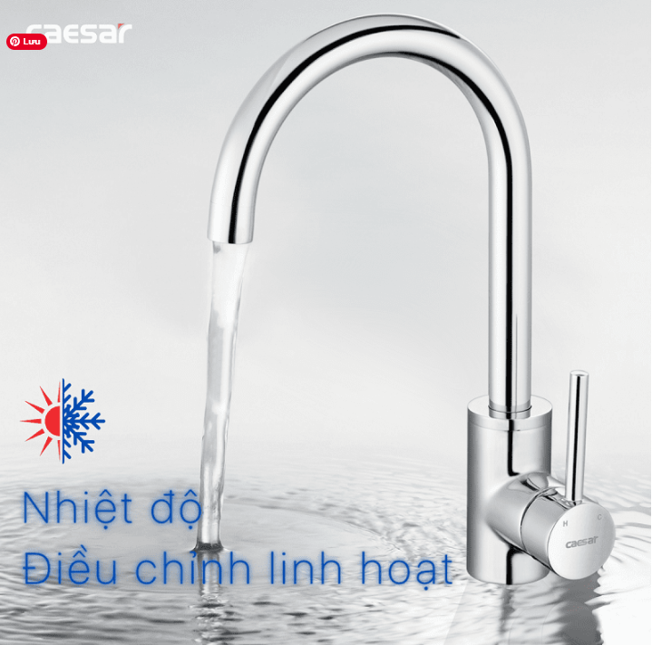 Hình ảnh Vòi Bếp Nóng Lạnh Gắn Chậu Caesar K695C