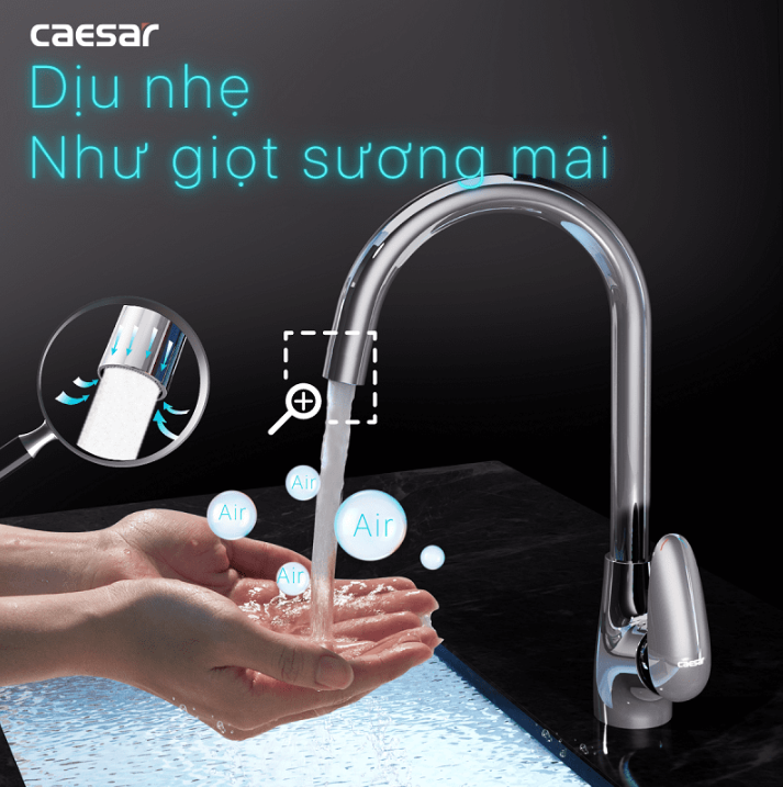 Hình ảnh Vòi Bếp Nóng Lạnh Gắn Chậu Caesar K815C