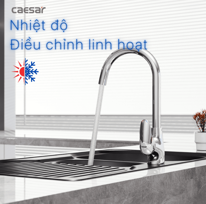 Hình ảnh Vòi Bếp Nóng Lạnh Gắn Chậu Caesar K815C